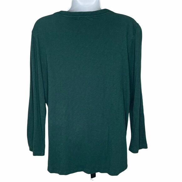 J. Crew Factory Green Embroidered Pullover Sweater L 100% Cotton - Picture 7 of 8